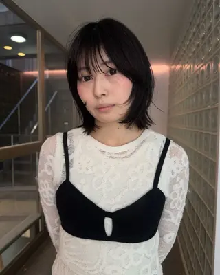 ミディアム カラー ボブ/似合わせ レイヤーcocomoのヘアスタイル