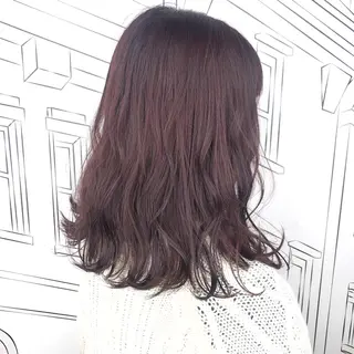 ミディアム カラー TOMOKA 艶髪/透明感カラーのヘアスタイル
