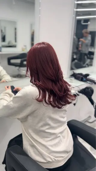 セミロング カラー ヘアアレンジ ブリーチ無し透明感 🕊AZUSAのヘアスタイル