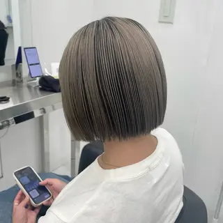 ショート カラー ヘアアレンジ 縮毛矯正🤍 盛れるボブ/ひかりのヘアスタイル