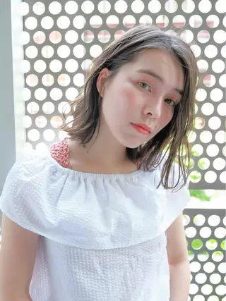 ミディアム カラー パーマ ヘアアレンジ 髪質改善🩵縮毛矯正 代々木/木下のヘアスタイル