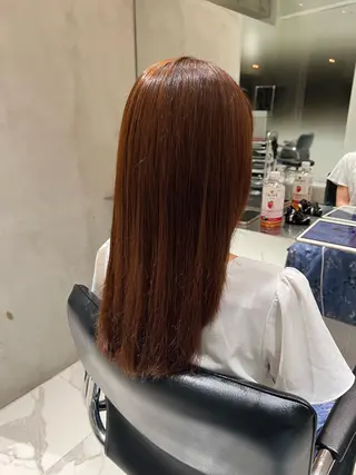 ロング パーマ 艶くすみカラー /縮毛/川添桃花のヘアスタイル