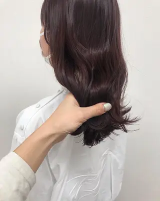 セミロング カラー ヘアアレンジ 酸性縮毛矯正🧴韓国 レイヤー/髪質改善のヘアスタイル