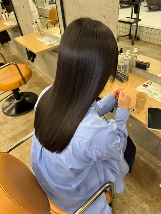ロング 縮毛矯正×髪質改善× 艶髪カラー 吉原和磨のヘアスタイル