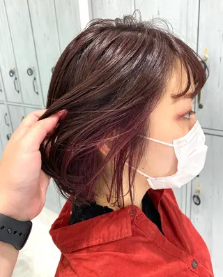 ミディアム カラー 中川 茜里のヘアスタイル