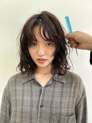 ミディアム パーマ ボブ・レイヤー ・パーマ【iri】のヘアスタイル