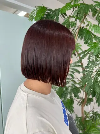 ショート カラー 艶ボブ🤎ボブパーマ 透明感カラー\メンズのヘアスタイル