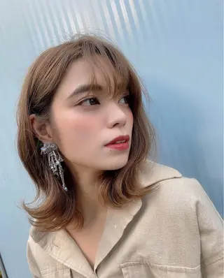 セミロング カラー ヘアアレンジ 土畑 博矢のヘアスタイル
