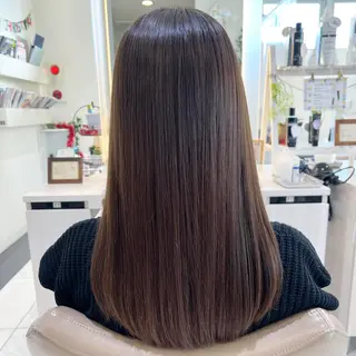 セミロング 三箇島陽香/髪質改善 クロスパーマ縮毛矯正のヘアスタイル