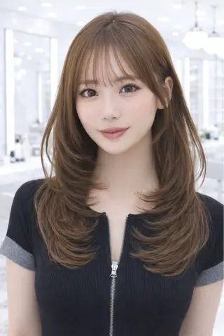 セミロング Maya /カラーモデルのヘアスタイル
