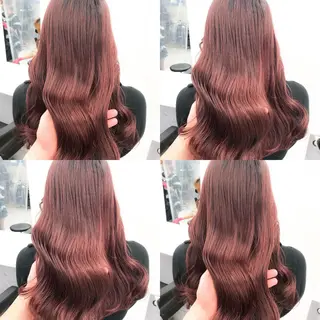 セミロング カラー ハイトーン×レイヤー カットTAKUMIのヘアスタイル