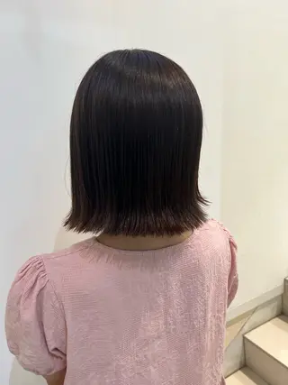 ミディアム カラー ブリーチしない暖色 カラー🥀杉 優菜のヘアスタイル
