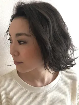 ミディアム 嶋崎 啓人のヘアスタイル