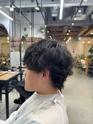 ミディアム メンズ シャドウパーマ No.1うえちりくのヘアスタイル