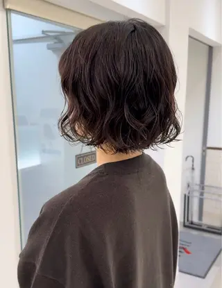 ミディアム パーマ デジタルパーマ 🌀ボブ　萩原　龍のヘアスタイル