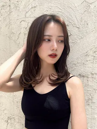 セミロング カラー 💎韓国レイヤー/ 髪質改善💎武村侑哉のヘアスタイル
