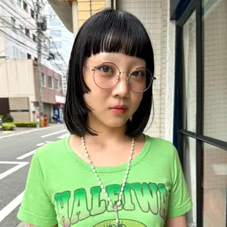 ミディアム パーマ しずく/Lilu/ 博多美容室のヘアスタイル