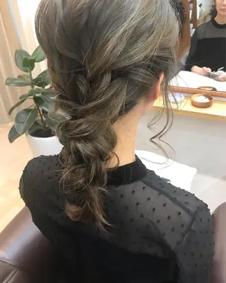 セミロング ヘアアレンジ クニモトハルナ ボブ/柔らかカラーのヘアスタイル