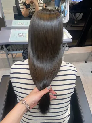 ロング カラー 顔まわりレイヤー×透 明感カラー/しずくのヘアスタイル