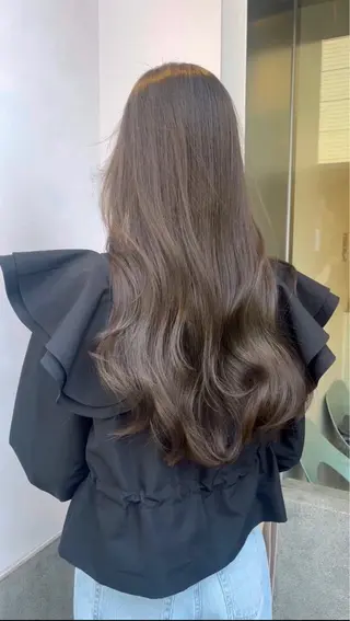 ロング カラー ブリーチなしWカラー /レイヤーカット大阪のヘアスタイル