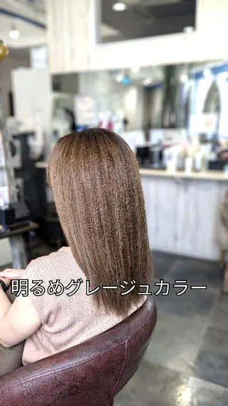 セミロング カラー メンズパーマ/顔周り レイヤーカット/えののヘアスタイル