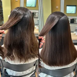 ロング パーマ hub hair レイヤー/透明感のヘアスタイル