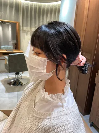 ミディアム 日比崚介🍀 おくれげ小顔カットのヘアスタイル