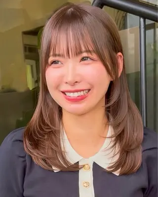 セミロング レイヤーカット/ レイヤーボブ/kiiのヘアスタイル