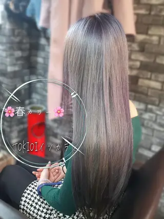 セミロング カラー 東心斎橋☆豆柴 🐾倶楽部のヘアスタイル