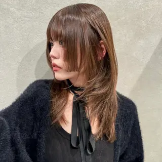 ミディアム ワンカールで盛れる レイヤー🎀Macoのヘアスタイル