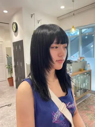 ロング 矯正パーマ、ベージュ ボブカット🫧のヘアスタイル