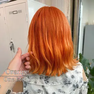 ミディアム カラー パーマ ヘアアレンジ 二ヶ月綺麗なデザイン カット/星野六三四のヘアスタイル