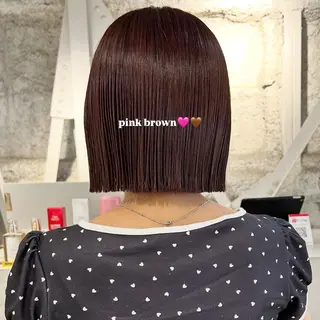 ショート カラー 切りっぱなしBOB 職人💜Anzuのヘアスタイル