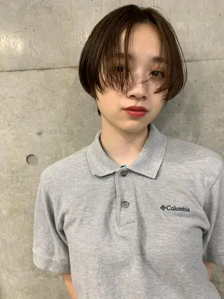 ショート カラー ボブパーマコテ巻き風 パーマNo1深江秀平のヘアスタイル