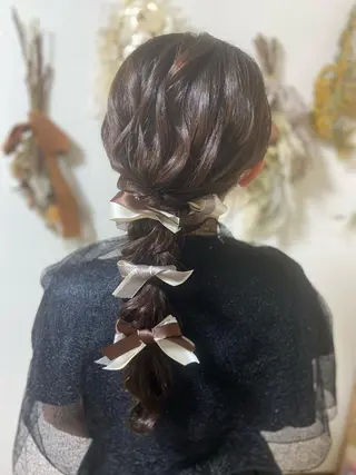 ロング ヘアアレンジ ヘアアンドメイクムタ 新居のヘアスタイル