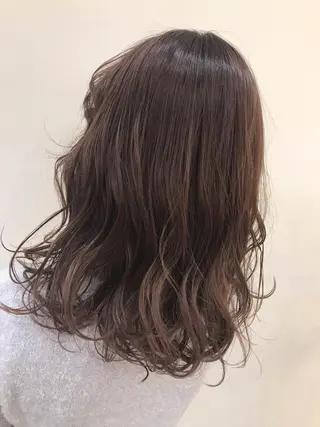 ミディアム カラー 透明感カラー ボブ ミディアム 齊木勇人のヘアスタイル