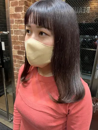 ミディアム カラー パーマ ヘアアレンジ メンズ キッズ ネイル マツエク・マツパ アイブロウ 久木原 ゆりのヘアスタイル