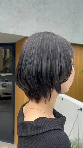 ショート カラー むらたナチュラルパー マ🌀透明感カラーのヘアスタイル