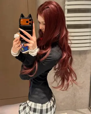 カラー 🇰🇷韓流暖色ヘア 🍒saaya🍒のヘアスタイル