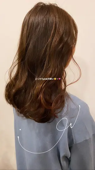 セミロング カラー ダメージレスサロン✨ kayo🌱のヘアスタイル