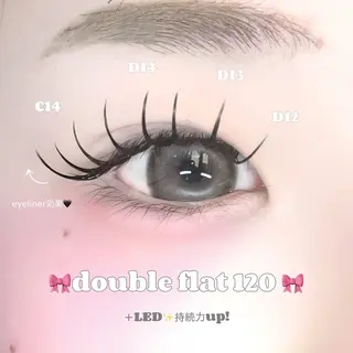 マツエク・マツパ 🩶LED＆ダブル フラットRAN🪽のマツエク・マツパデザイン