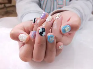 ネイル はばすみれ🎀ﾈｲﾙ 光ﾌｪｲｼｬﾙ ﾍｱのネイルデザイン