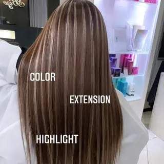 ロング カラー エクステ🩵ブリーチ 韓国ヘア🩵KAEのヘアスタイル