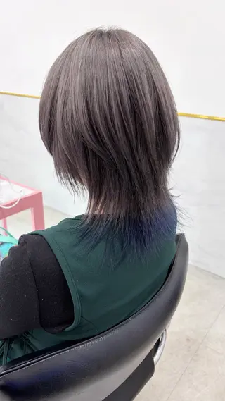 ミディアム カラー レイン🌏🌱 似合わせ/ハイトーンのヘアスタイル