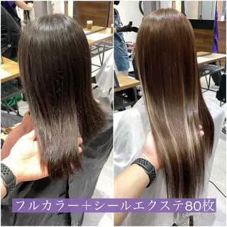 セミロング カラー KEISUKE🐶 カラー✨エクステのヘアスタイル