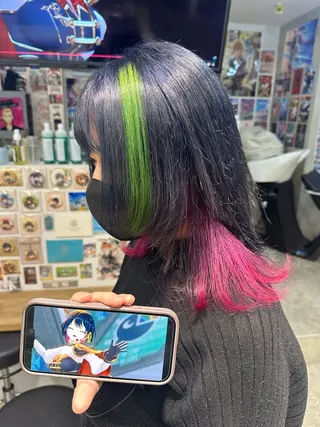 ミディアム カラー あらげ 🌈推しカラー🌈ᵕのヘアスタイル