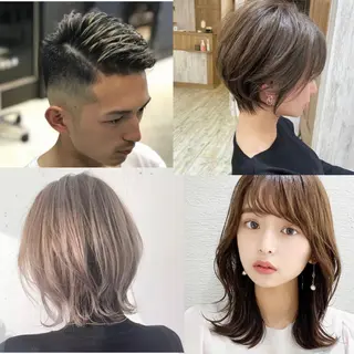 ショート バレイヤージュ& 高発色カラー/市川のヘアスタイル