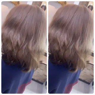 ミディアム 飯星慧斗 /ブリーチ、縮毛矯正のヘアスタイル