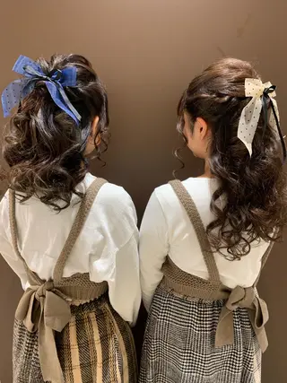 ロング カラー ヘアアレンジ きむえり/髪質改善 /うねり広がり改善のヘアスタイル
