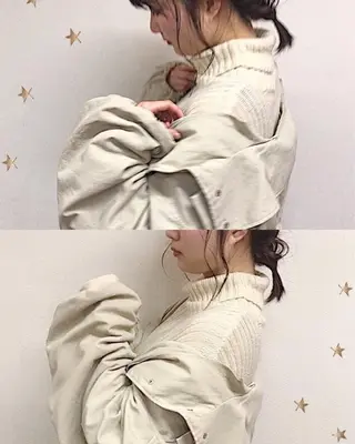 ミディアム カラー ヘアアレンジ 市川 千夏のヘアスタイル